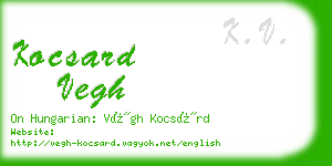 kocsard vegh business card